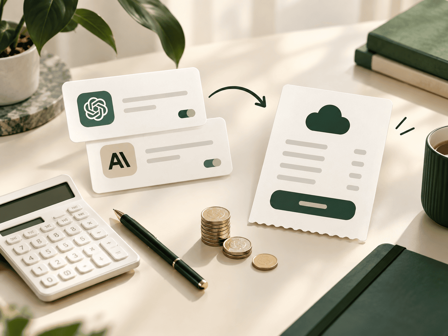 Calculator and subscription cards comparing BYOK costs